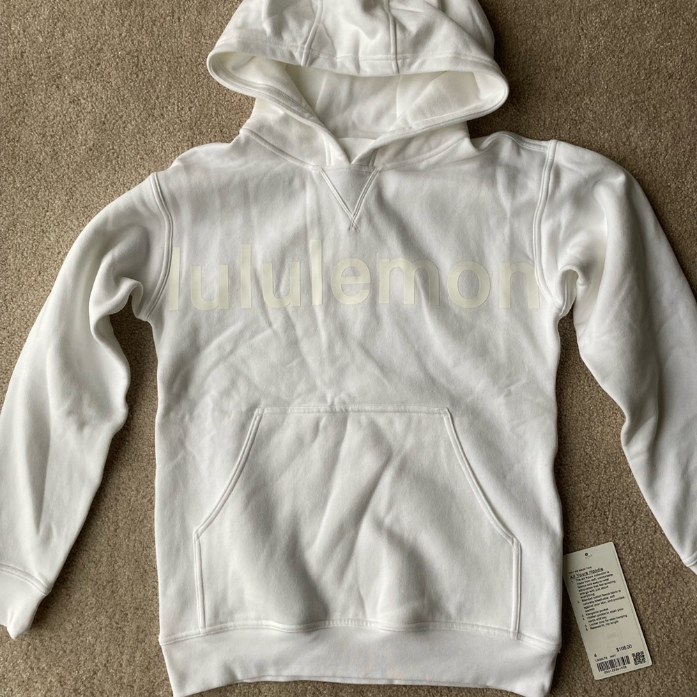NWT Lululemon White All Yours Graphic Hoodie size 4